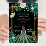 Invitation Papillon quinceanera vert du chasseur mexicain<br><div class="desc">Invitation papillon Quinceanera Green Hunter Mis Quince Anos,  15e anniversaire, </div>