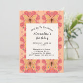 Invitation Papillon rose (Debout devant)