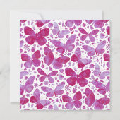 Invitation Papillon rose aquarelle mariage Enregistrer la dat (Dos)
