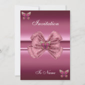 Invitation Papillon rose Bow (Devant)