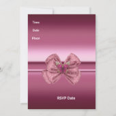 Invitation Papillon rose Bow (Dos)