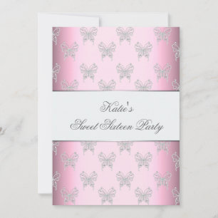 Invitation Papillon rose Classy Sweet sixteen Party