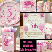 Invitation Papillon Rose Et Crème 5e Anniversaire