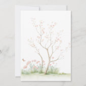 Invitation Papillon rose fleurs de printemps fille Baby showe (Dos)