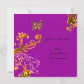 Invitation PAPILLON, rose jaune violet vif (Dos)