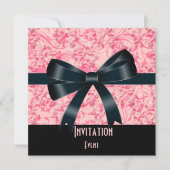 Invitation Papillon rose noir Bow (Devant)
