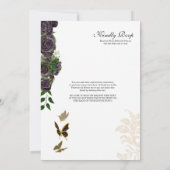 Invitation Papillon Rose noir et or Mariposa Quinceanera (Dos)