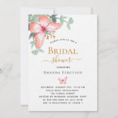 Invitation Papillon rose or verdure Fête des mariées de luxe (Devant)