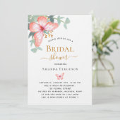 Invitation Papillon rose or verdure Fête des mariées de luxe (Debout devant)