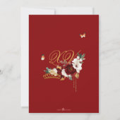 Invitation Papillon rose rousse de Bourgogne Quinceanera Gold (Dos)