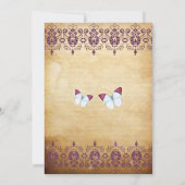 Invitation Papillon rose vintage doux 16 (Dos)