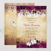 Papillon rose vintage doux 16