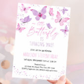 Invitation Papillon rose violet Anniversaire