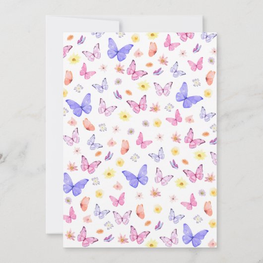 Invitation Papillon rose violet Anniversaire (Dos)