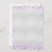Invitation papillon rose violet d'argent d'anniversaire (Dos)