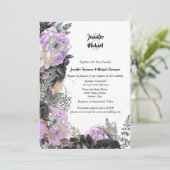 Invitation Papillon rose violet gris chic mariage élégant (Debout devant)