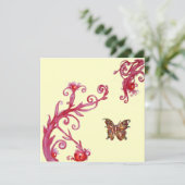 Invitation PAPILLON, rouge blanc brillant (Debout devant)