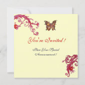 Invitation PAPILLON, rouge blanc brillant (Dos)