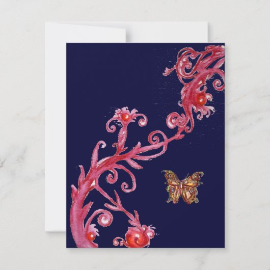 Invitation PAPILLON, rouge bleu vif (Devant)