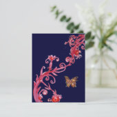 Invitation PAPILLON, rouge bleu vif (Debout devant)