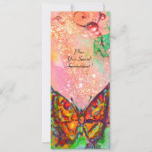 Invitation PAPILLON ROUGE FUCHSIA ROSE OR Floral Douce 16 (Dos)