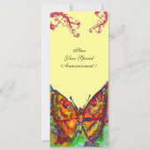 Invitation PAPILLON ROUGE , jaune vif noir (Dos)