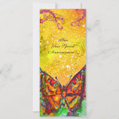 Invitation PAPILLON ROUGE PAILLETTES JAUNE D'OR Fête Sweet 16 (Dos)