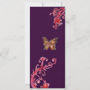 Invitation PAPILLON, rouge violet brillant