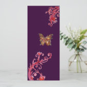 Invitation PAPILLON, rouge violet vif (Debout devant)