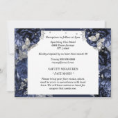Invitation Papillon royal bleu argent chic rose quinceanera (Dos)