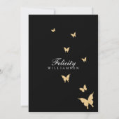 Invitation Papillon Royal Floral Couronne Black Gold Invitati (Dos)