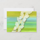 Invitation Papillon RSVP bleu vert jaune aquarelle (Devant)