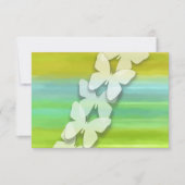 Invitation Papillon RSVP bleu vert jaune aquarelle (Devant)