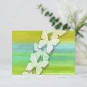 Invitation Papillon RSVP bleu vert jaune aquarelle (Debout devant)