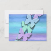 Invitation Papillon RSVP Turquoise Purple Aquarelle (Devant)