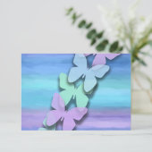 Invitation Papillon RSVP Turquoise Purple Aquarelle (Debout devant)