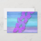 Invitation Papillon RSVP Turquoise Purple Aquarelle (Devant)