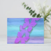 Invitation Papillon RSVP Turquoise Purple Aquarelle (Debout devant)