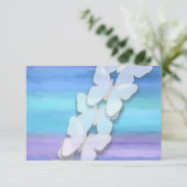 Invitation Papillon RSVP Turquoise Purple Aquarelle (Debout devant)