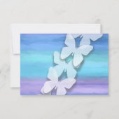 Invitation Papillon RSVP Turquoise Purple Aquarelle (Devant)