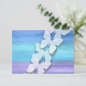 Invitation Papillon RSVP Turquoise Purple Aquarelle (Debout devant)