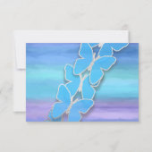 Invitation Papillon RSVP Turquoise Purple Aquarelle (Devant)