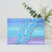 Invitation Papillon RSVP Turquoise Purple Aquarelle (Debout devant)