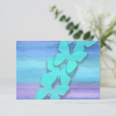 Invitation Papillon RSVP Turquoise Purple Aquarelle (Debout devant)