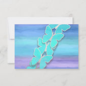 Invitation Papillon RSVP Turquoise Purple Aquarelle (Devant)