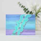 Invitation Papillon RSVP Turquoise Purple Aquarelle (Debout devant)