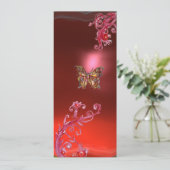 Invitation PAPILLON RUBIS , rouge rose violet vif (Debout devant)