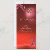 Invitation PAPILLON RUBIS , rouge rose violet vif (Dos)