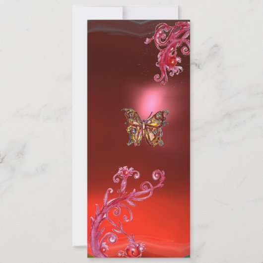 Invitation PAPILLON RUBIS , rouge rose violet vif (Devant)