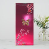 Invitation PAPILLON RUBIS , rouge rose violet vif (Debout devant)